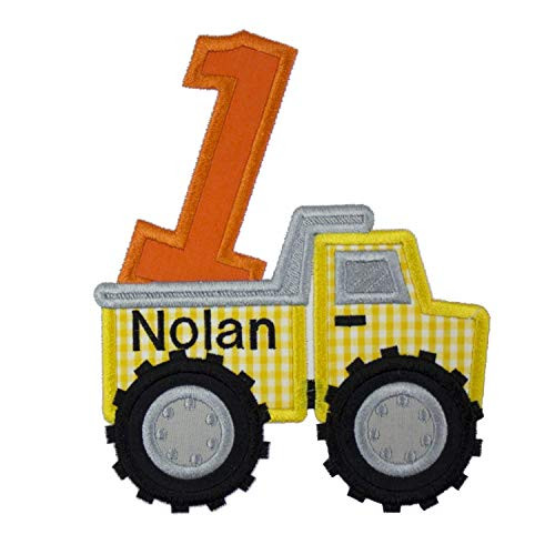 Dump Truck Personalized Birthday Patch in your choice of sew on or iron on patch