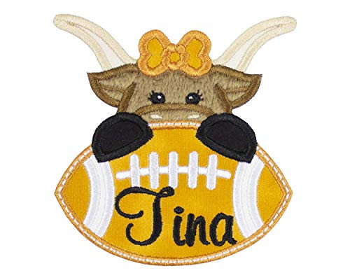 Longhorn Cow Football Personalized Patch your choice of sew on or iron on patch