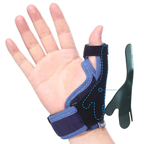 Velpeau Thumb Support Brace - CMC Joint Thumb Spica Splint for Pain Relief  Arthritis  Tendonitis  Sprains  Strains  Carpal Tunnel  and  Trigger Thumb Immobilizer - Wrist Strap - Left or Right Hands  S M