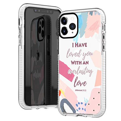 iPhone 11 Pro Max Case Girls Women Trendy Cute Pink Abstract Graphic Painting Bible Verses Christian Inspirational Motivational Quotes Soft Protective Clear Case Compatible for iPhone 11 Pro Max