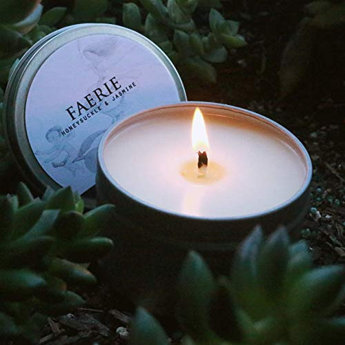 Mythos Candles 6oz Tin Faerie  Honeysuckle  and  Jasmine  Soy Candle