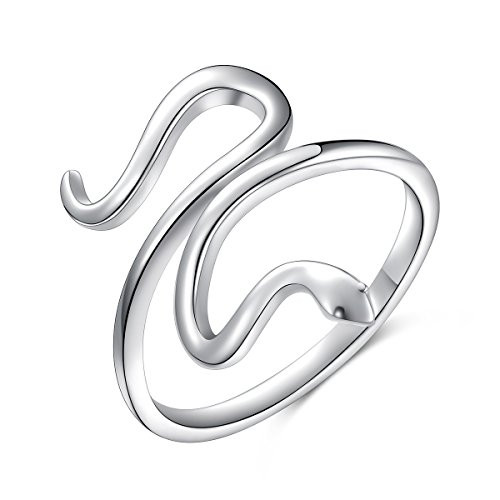 Alphm Snake Ring for Women S925 Sterling Silver Adjustable Wrap Open Spoon Rings Jewelry 5 Alphm Snake Ring for Women S925 Sterling Silver Adjustable Wrap Open Spoon Rings Jewelry 5