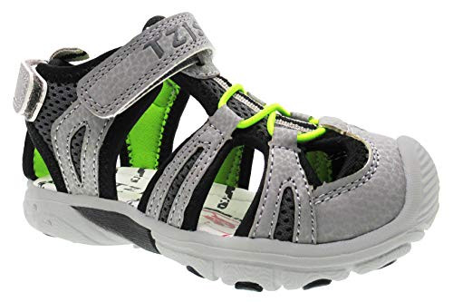 TZJS Toddler Sandals Boys Girls Closed-Toe Outdoor Summer Beach Sport Sandals?Grey 9