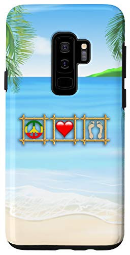 Galaxy S9 Plus Peace Love Sandy Feet Beach Quote Case