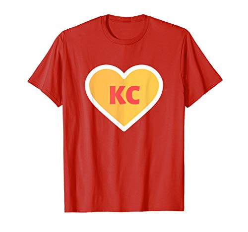 I Love Kansas City Heart KC Football T-Shirt I Love Kansas City Heart KC Football T-Shirt