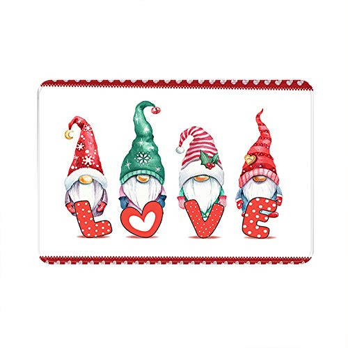 Valentine s Day Gnome Decorative Love Doormats for Indoor Outdoor Entrance  Bathroom Doormat Non Slip Welcome Mats for Home Decoration  23.6 x 15.7 Inch