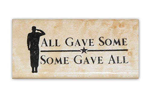 All Gave Some Mounted Rubber Stamp - Honor Fallen Heroes - Soldier Saluting  29