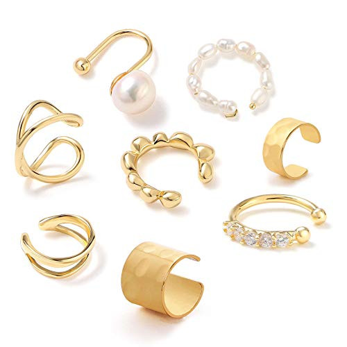 8Pcs Ear Cuffs for Non-Pierced Ears Gold Ear Cuff Earrings for Women Cartilage Hoop Clip On Hypoallergenic Huggie Earrings Fake Nose Ring Jewelry Gifts 8Pcs Ear Cuffs for Non-Pierced Ears Gold Ear Cuff Earrings for Women Cartilage Hoop Clip On Hypoallergenic Huggie Earrings Fake Nose Ring Jewelry Gifts