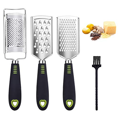 Wimaha 4in1 Cheese Grater with Handle  Stainless Steel Zester Grater for Kitchen Microplane Graters for Parmesan Cheese  Nutmeg  Lemon  Chocolate  Potato  Ginger and Garlic