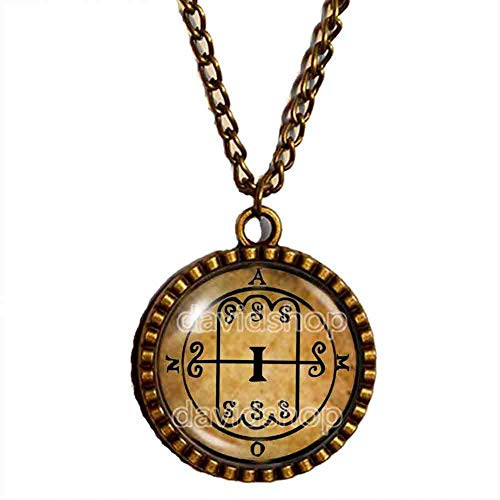 Seal Sigil Of Amon Necklace Pendant Fashion Jewelry Lesser Key Of Solomon Goetia Demon Sigils Symbol Art Cute Gift Cosplay Charm