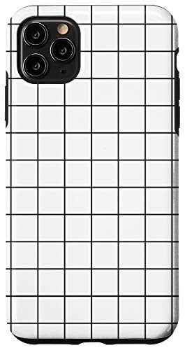iPhone 11 Pro Max White and Black Grid Checkered Pattern Case