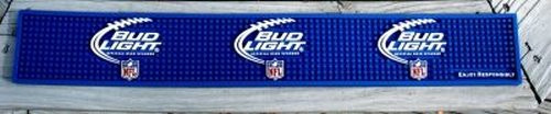 Bud Light NFL Rail Bar Mat Runner Drip Mat New