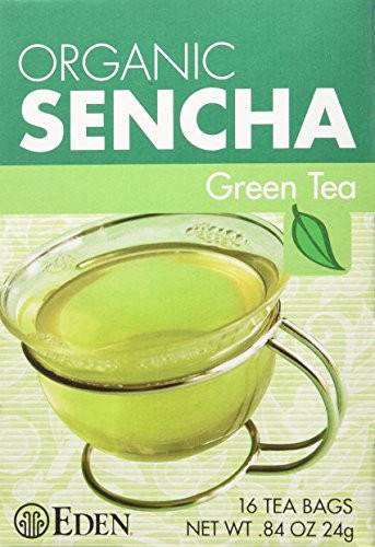 Eden Organic Green Tea, Sencha, Tea Bags, 16-Count Boxes (Pack of 12)