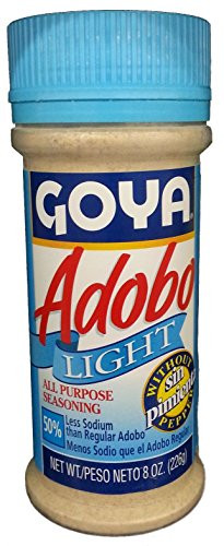 Goya Adobo Light without Pepper - 8 oz All Purpose Seasoning 50 Percent Less Sodium  4 units