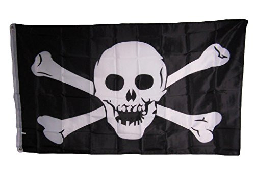 Jolly Roger Pirate Skull and Crossbones No Patch 3x5 Flag Banner indoor outdoor