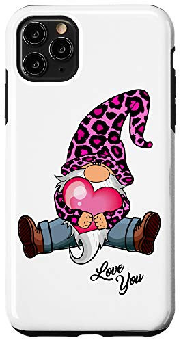 iPhone 11 Pro Max Valentine Gnome Leopard Hat Holding Heart Love Gnome Case