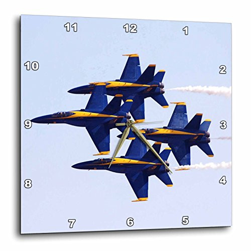 3dRose DPP_60480_2 Blue Angels at Air Show Wall Clock, 13 by 13"