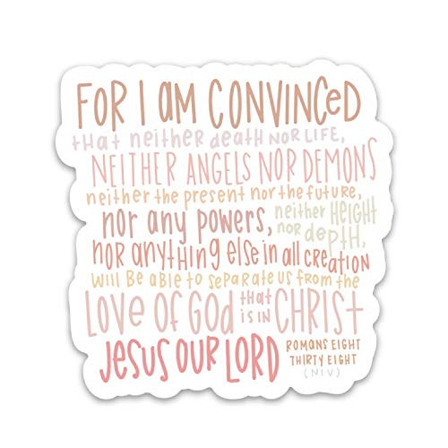 Religious stickers   Bible verse quotes   Romans 8 38   Christian faith decals