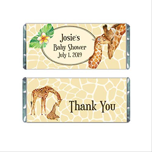 Baby Giraffe Personalized Baby Shower Candy Bar Wrappers for Chocolate Party Favors  Pack of 20