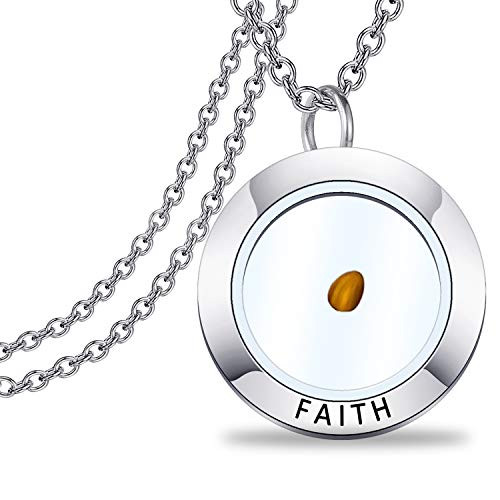WUSUANED Mustard Seed Faith Necklace Seed Charm Inscription Christian Pendant Religious Jewelry Inspirational Christian Gift for Women Girls Faith mustard seed necklace S WUSUANED Mustard Seed Faith Necklace Seed Charm Inscription Christian Pendant Religious Jewelry Inspirational Christian Gift for Women Girls Faith mustard seed necklace S