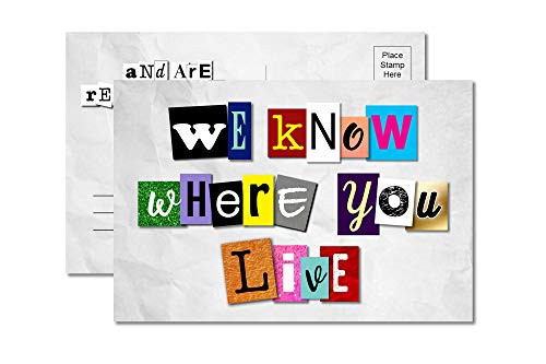 We ve Moved Ransom Note We Know Where You Live inch  New Address Postcards Pack of 12