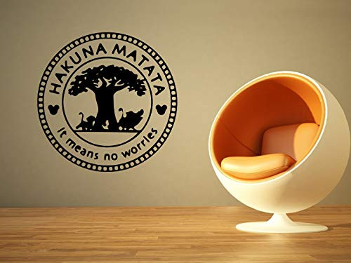 Wall Vinyl Sticker Hakuna Matata Cartoon It Means No Worries Tree Animal Emblem Stamp Kids Room Mural Decal Art Decor LP1619