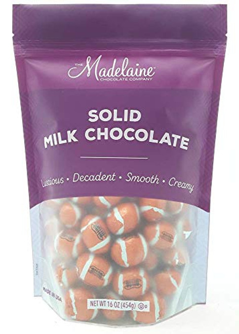 Madelaine Premium Milk Chocolate Footballs Wrapped In Italian Foil - Super Bowl Party Favor Candy  1 LB