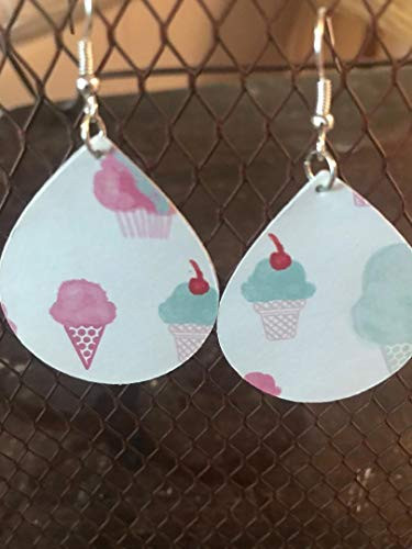 Ice Cream Cone Earrings Paper Earrings Lightweight Earrings Paper Earrings Summer Earrings