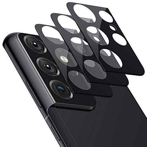 3 Pack  VEGO for Galaxy S21 Ultra Camera Lens Protector  Scratch Resistant Tempered Glass Film HD Screen Protector for Samsung Galaxy S21 Ultra 5G  6.8 inch  Black