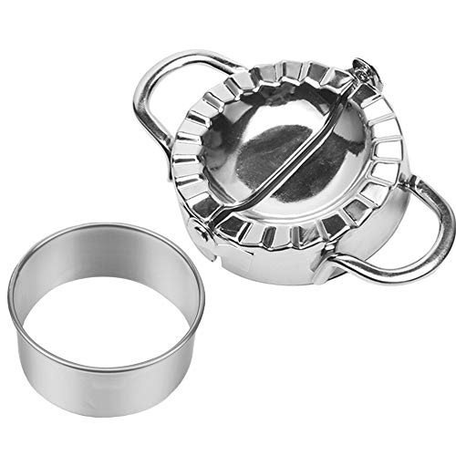 RED-Rainbow Dumplings Maker  Stainless Steel Dumpling Mold and Dough Ravioli Skin Press Cutter  Empanadas Press Pie Mold Chinese Dumpling Pierogi Cutter Wrappers Pastry Making Tools  Silver
