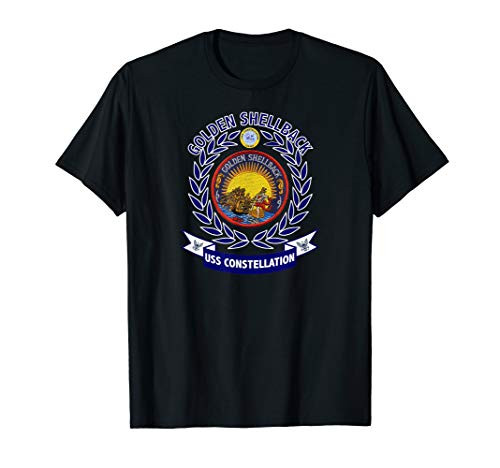 USS Constellation CV-64 Golden Shellback Patch Image T-Shirt