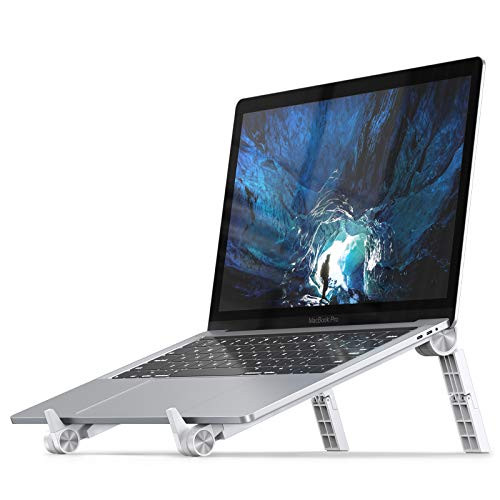 Lamicall Laptop Riser Stand Portable - Foldable Ergonomic Computer  and  Notebook Stand Holder for Desk  Height Adjustable Lift  Compatible with MacBook Air Pro  Dell XPS  HP  10-15.6    - White
