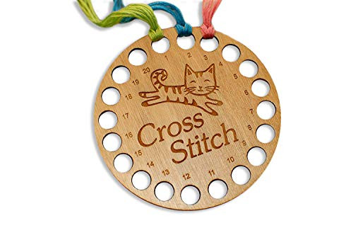 Cat cross stitch Thread Holder Embroidery floss wooden cross stitch tool Embroidery cat Cross Stitch Modern Thread Floss keeper