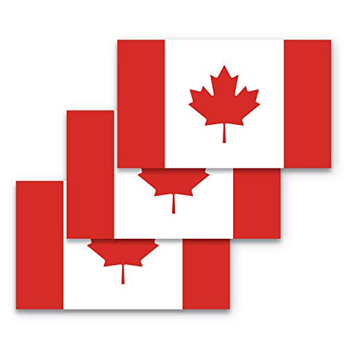 3x5 Canada Flag Sticker 3-Pack Made with Durable Waterproof Materials Canada Bumper Sticker Canadian Bumper Sticker Canadian Flag Bumper Sticker Maple Leaf Bumper Sticker Canada Sticker Canadian Sticker Canadian Flag Sticker Canada Flag Sticker Maple