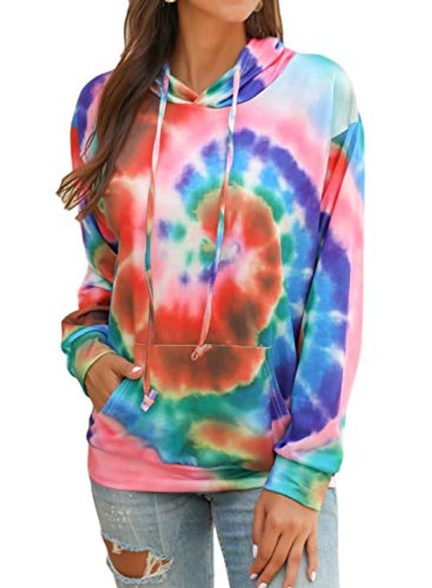 LYCKYY Women s Tie Dye Hooded Sweatshirt Long Sleeve Lightweight Pullover Hoodie with Pocket LYCKYY Women s Tie Dye Hooded Sweatshirt Long Sleeve Lightweight Pullover Hoodie with Pocket