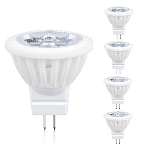 Dimmable LED MR11 GU4 Light Bulbs, Lustaled 120V GU4 Bi-Pin Base LED Bulb 4W Ceramic GU4.0 LED Spotlight Lamp 35W Halogen Replacement for Landscape Track Accent Lighting (Warm White 3000K, 4-Pack)