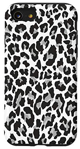 iPhone SE  2020    7   8 Black And White Cheetah Leopard Print Phone Case Cute Animal Case