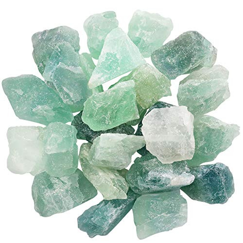 Hilitchi 1lb Bulk Raw Green Fluorite Stone Rough Crystal Stone for Cabbing  Tumbling  Cutting  Polishing  Wire Wrapping Gem Mining  Wicca  Reiki and Crystal Healing