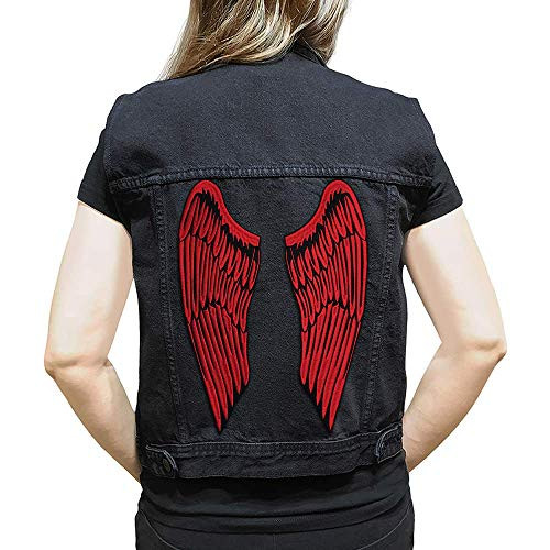 Large back patch  Fallen Angel Wings Embroidered Patch Iron on Sew on. Size  19 3 x 27 8 cm  7 6? x 10 9? .  bp008-2