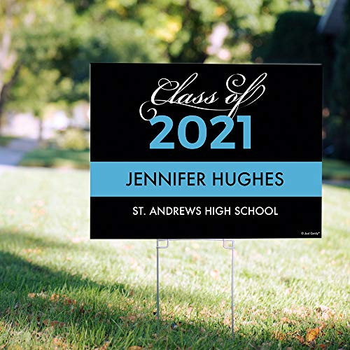 Personalized Graduation Yard Sign Class of 2021 - Light Blue