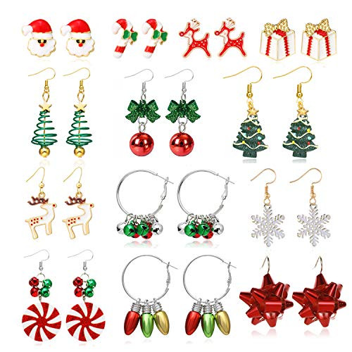 4 6 9 13 pairs Christmas Bells Earrings for Women Christmas Dangle Hook Earrings Set with Bells Christmas Trees Snowflakes for Women Girls Thanksgiving Xmas 13 pairs 4 6 9 13 pairs Christmas Bells Earrings for Women Christmas Dangle Hook Earrings Set with Bells Christmas Trees Snowflakes for Women Girls Thanksgiving Xmas 13 pairs