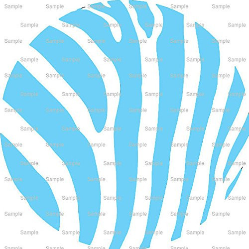 2 inch  Round - Light Blue Zebra Print Birthday - Background Birthday - Edible Cake Cupcake Party Topper - D9747