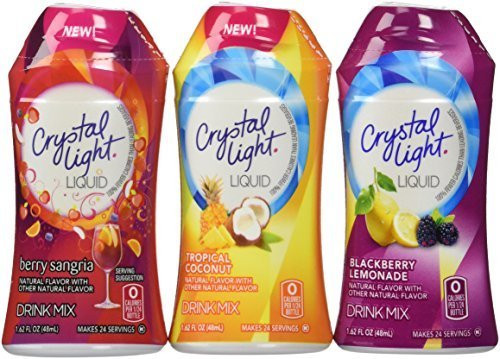 Crystal Light Liquid Variety Drink Mix 1.62 Fl Oz Tropical Coconut   Berry Sangria   Blackberry Lemonade Pack of 6 by Crystal Light