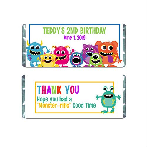 Monster Personalized Candy Bar Wrappers for Chocolate Kids Birthday Party Favors Hershey Bar Labels Pack of 20 Monster Personalized Candy Bar Wrappers for Chocolate Kids Birthday Party Favors Hershey Bar Labels Pack of 20