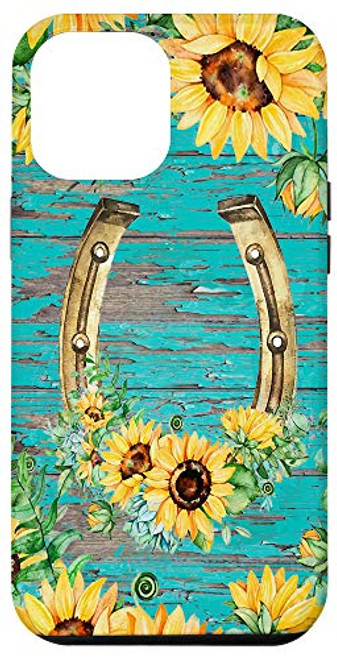 iPhone 12 Pro Max Horseshoe Sunflower Vintage For Cowgirl Case