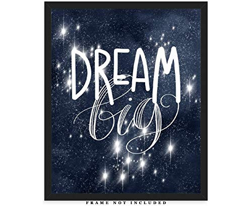 Dream Big Nursery Decor  8x10 Unframed Baby Room Art Prints - Gift Idea for Any Baby Girl or Boy Nursery Wall Decor