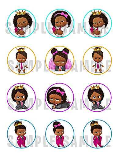 Edibleinkart African American Girl Boss Baby Edible Cupcake Toppers  12 Images