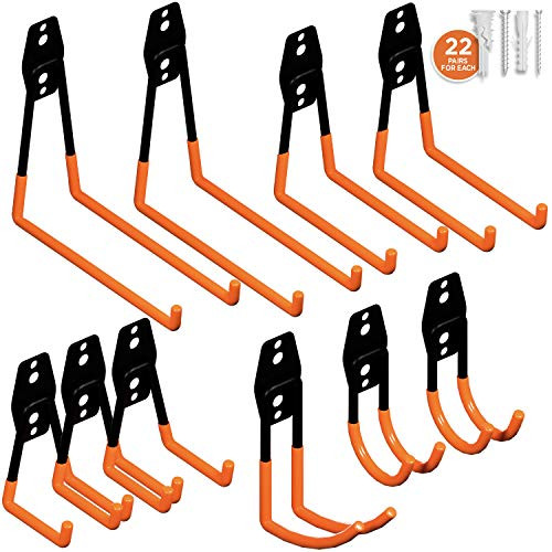 10PCS Garage Hook - Garage Hooks Heavy Duty - Tool Hooks - Garage Hooks Wall Mount - Heavy Duty Hooks - Garage Organization Rack for Bicycle Storage  Power Tool Organizer  Tool Hanger  Ladder Storage
