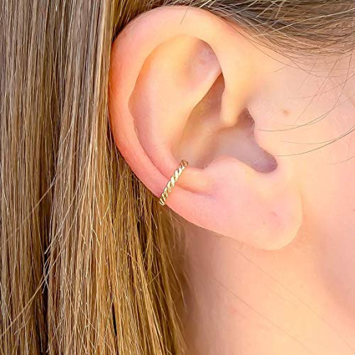 14K Gold Filled Twisted Conch Ear Cuff No Piercing