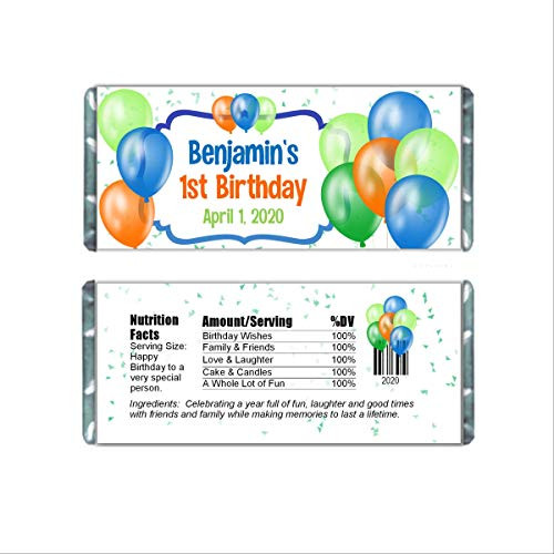 Party Balloons Personalized Candy Bar Wrappers for Chocolate Birthday Party Favors Hershey Bar Labels for Baby Shower Bridal Shower Pack of 20 Party Balloons Personalized Candy Bar Wrappers for Chocolate Birthday Party Favors Hershey Bar Labels for Baby Shower Bridal Shower Pack of 20